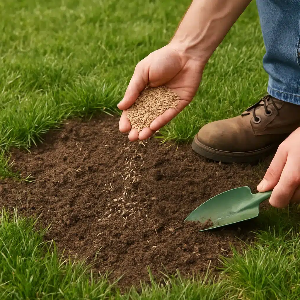 Read more about the article Dosiewanie trawy w pustych miejscach – jak przygotować podłoże i dobrać nasiona?